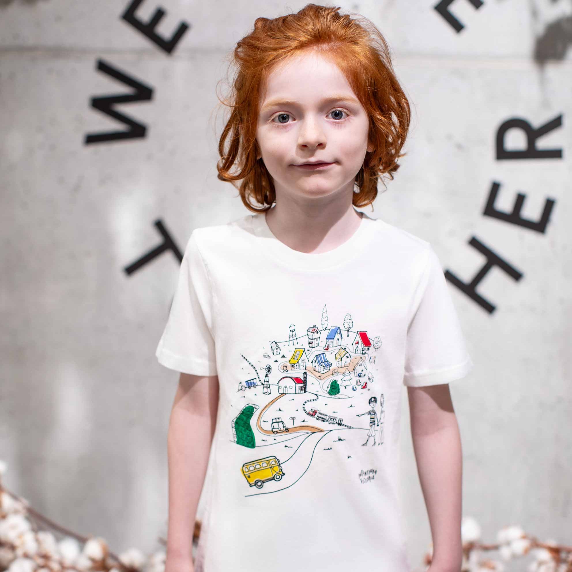 Infographics T-shirt with Printed Village for Kids – view 2 – Infantium Victoria