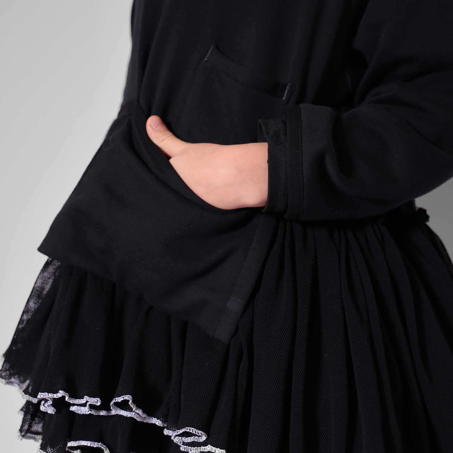 Black Designer Hoodie for Kids – view 4 – Infantium Victoria