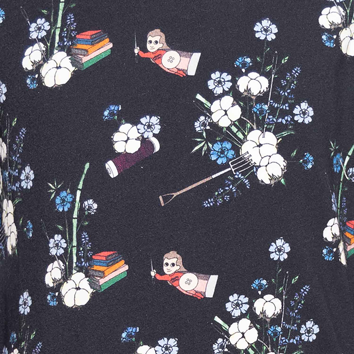 Black Jersey Baby Sweatshirt with Floral Print – view 3 – Infantium Victoria