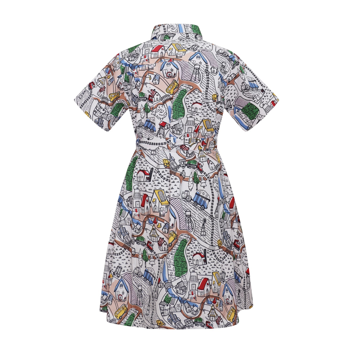 Village Print Girls Summer Dress – view 2 – Infantium Victoria