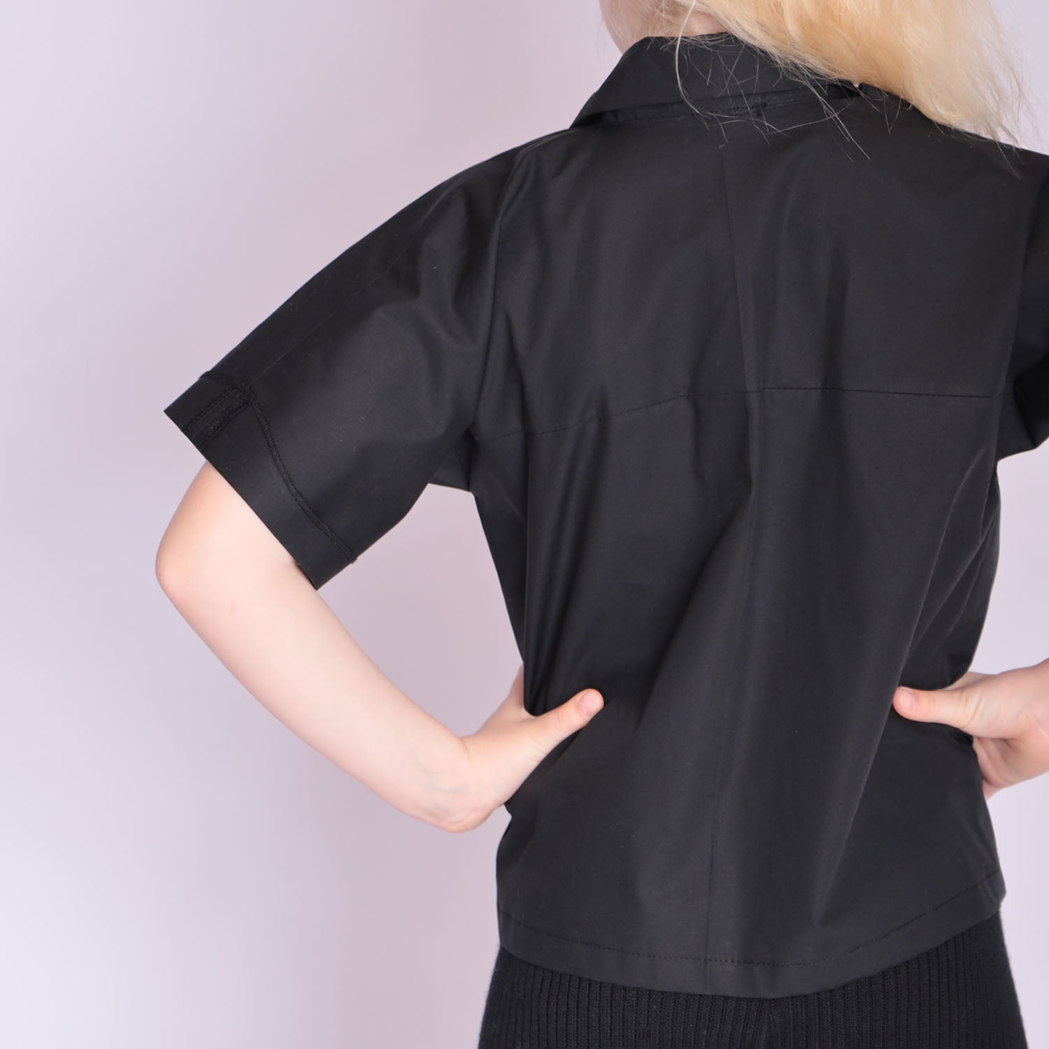 Zero Waste Black Designer Shirt for Boys and Girls – view 5 – Infantium Victoria