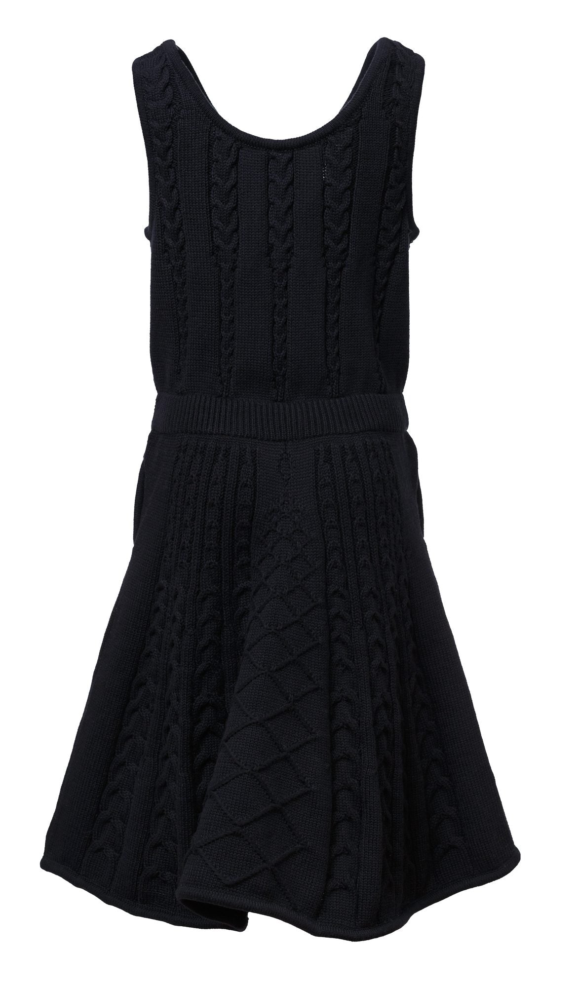 Black Cable Knit Dress for Girls – view 2 – Infantium Victoria