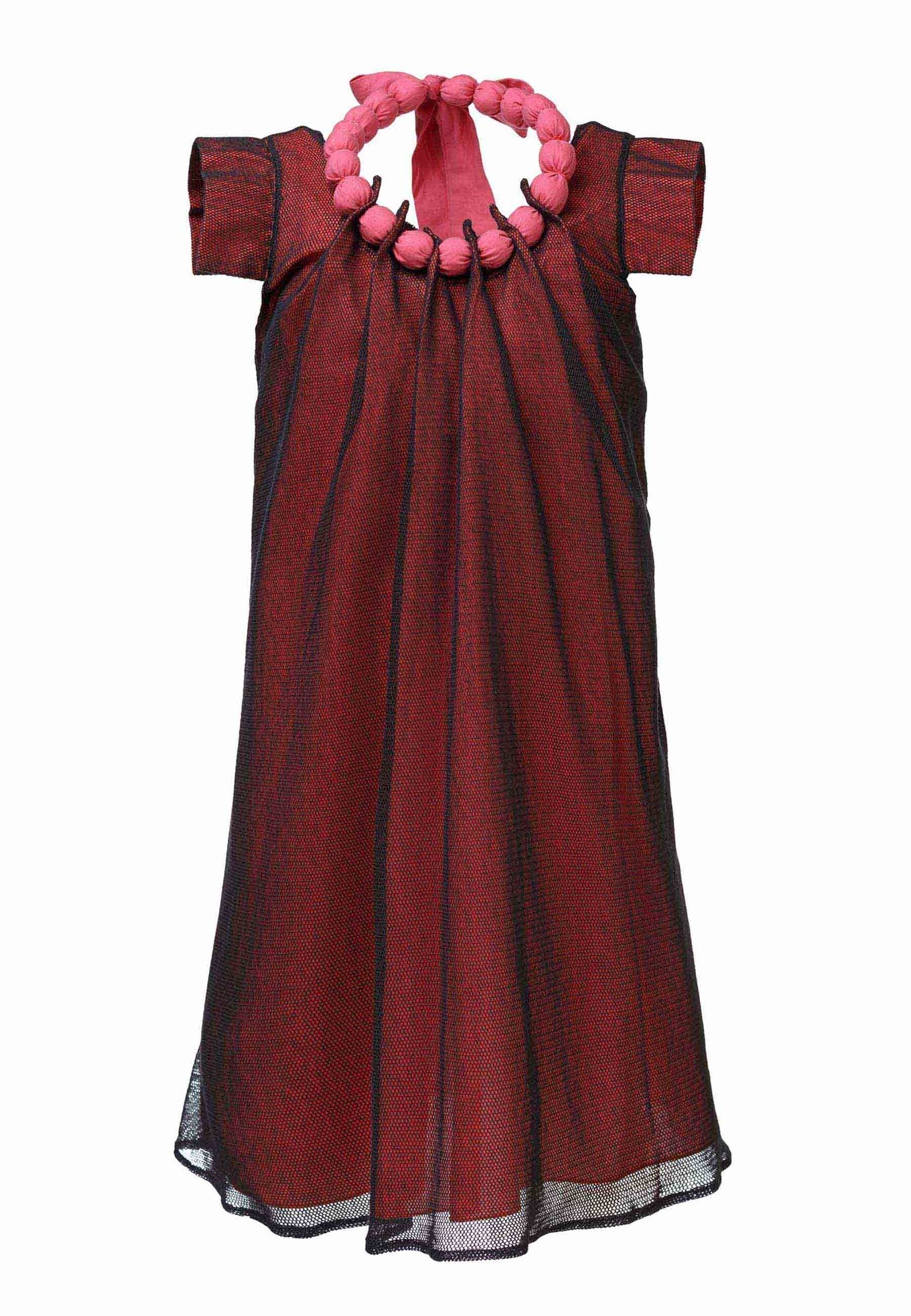 Organic Cotton Girls Tulle Dress in Red – view 4 – Infantium Victoria