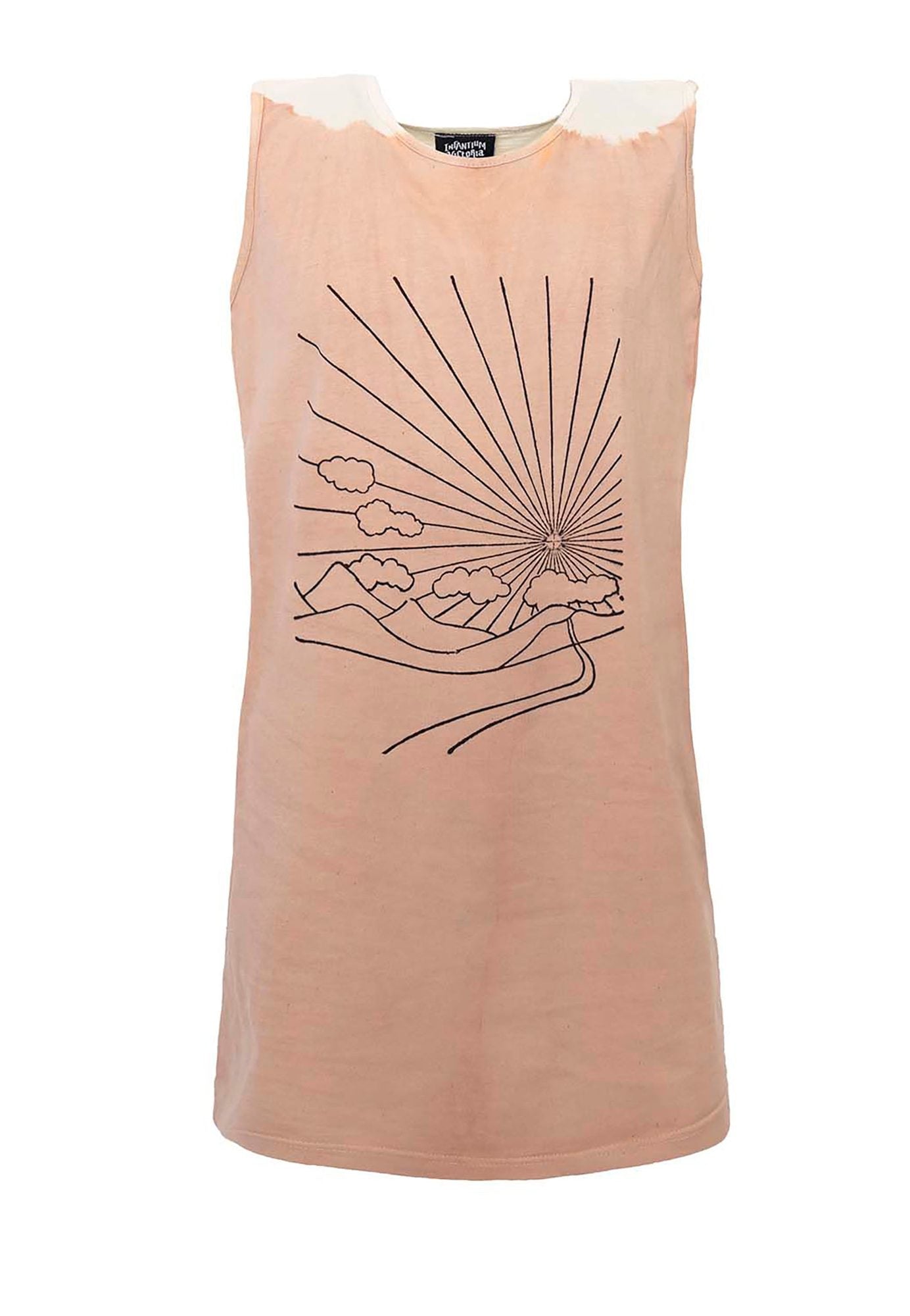 Artisanal T-Shirt Dress Naturally Dyed Madder with Hand Block Print – Infantium Victoria
