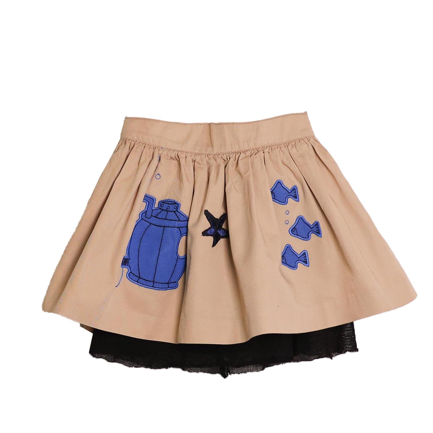 MAGIC MENDING PRELOVED Beige Cotton Skirt with Submarine, 2 years – Infantium Victoria