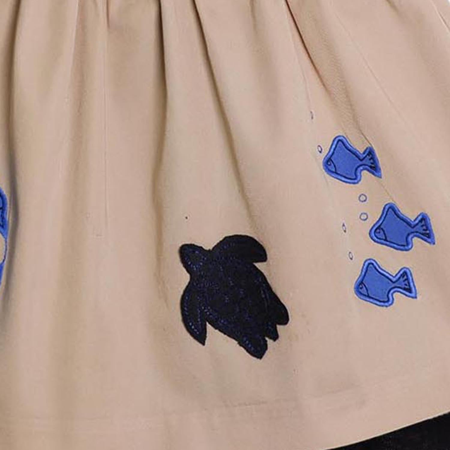 MAGIC MENDING PRELOVED Beige Cotton Skirt with Submarine, 8 years – view 3 – Infantium Victoria