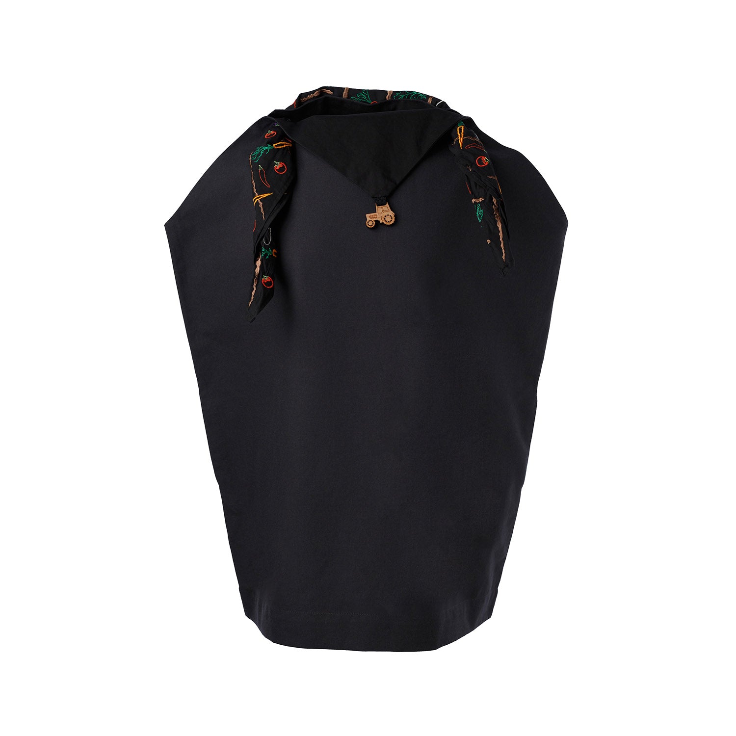 Women Black Handkerchief Dress with Embroidered Scarf – Infantium Victoria