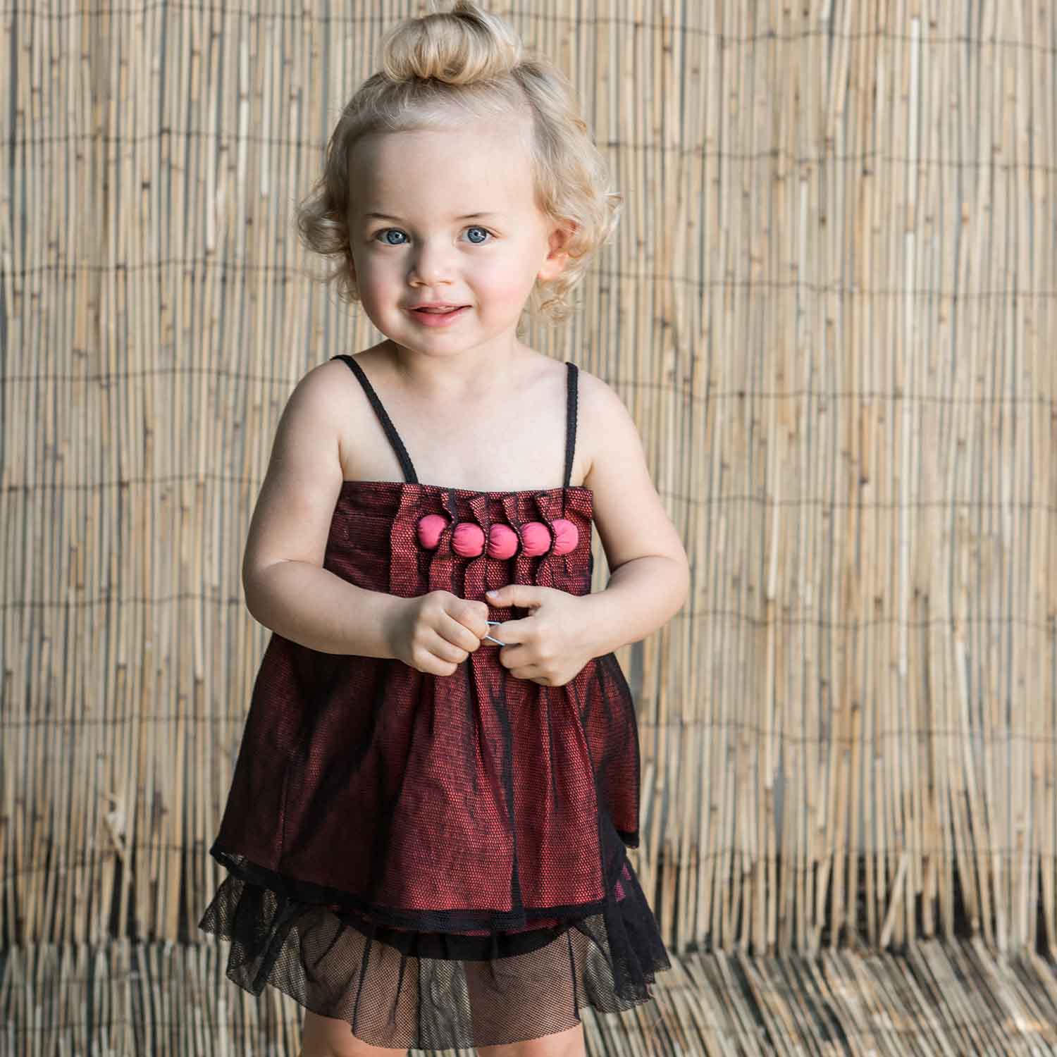 Girls Camisole Top with Cotton Beads and Tulle – view 3 – Infantium Victoria