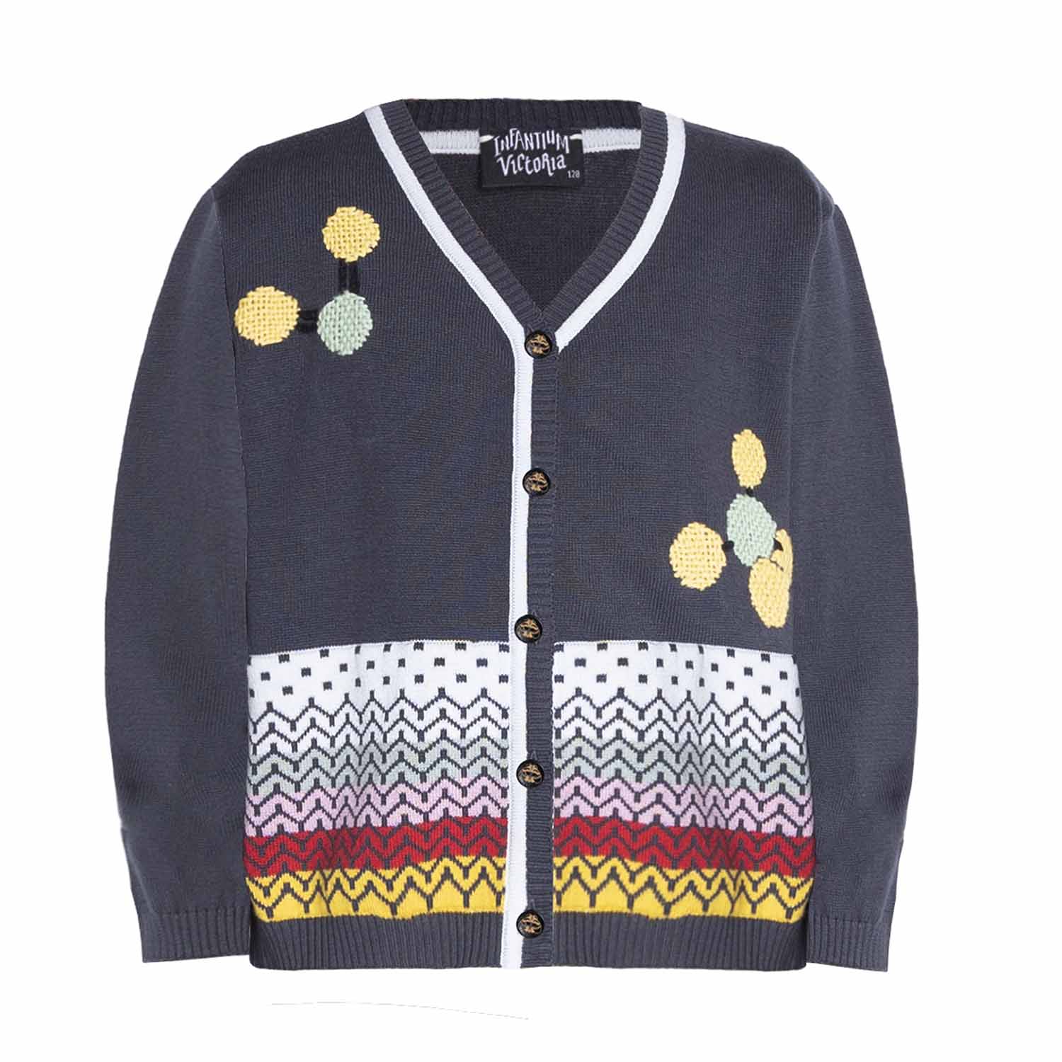 Grey Boys and Girls Cardigan with Hand Embroidery – Infantium Victoria