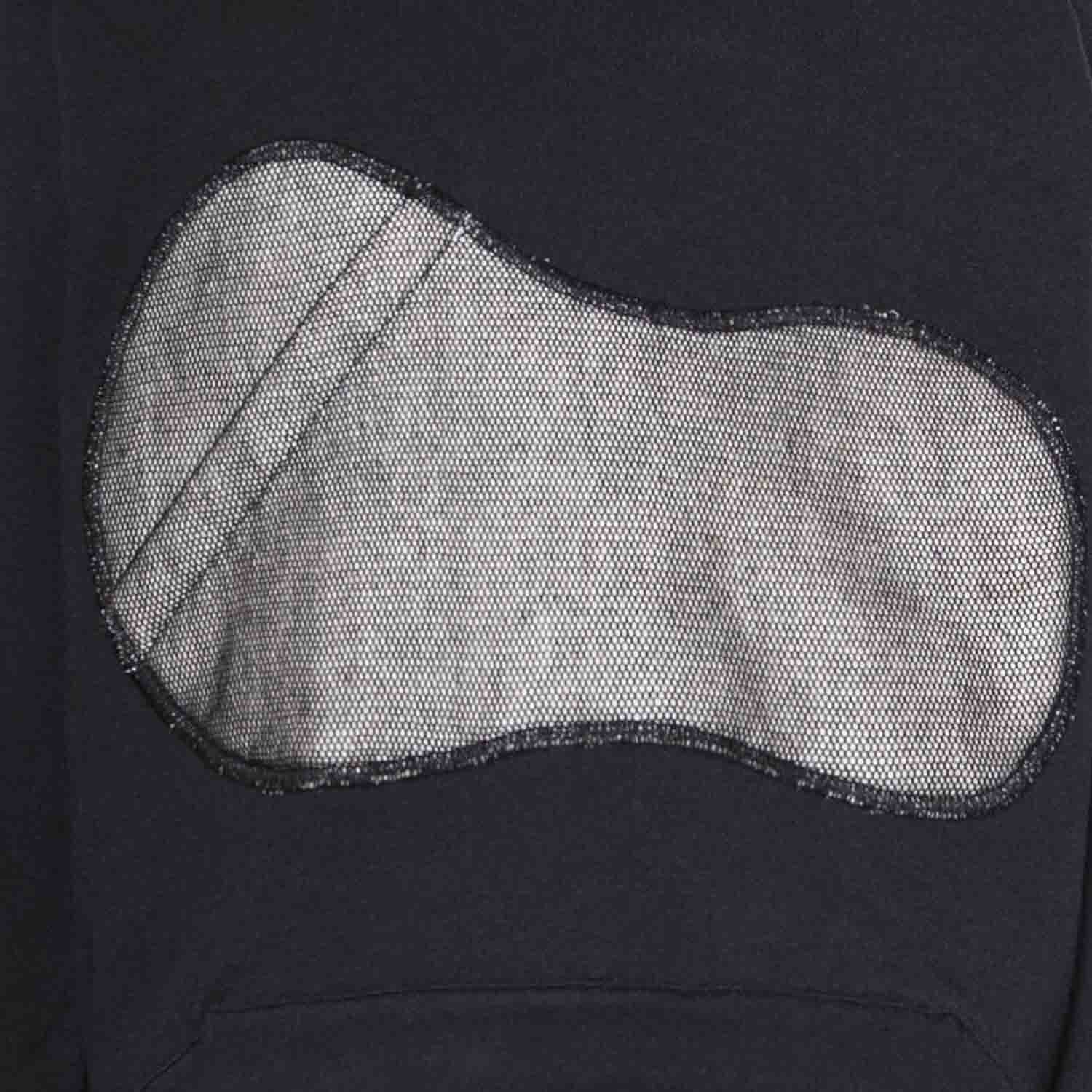 Black Cotton Hoodie with Appliqué – view 3 – Infantium Victoria