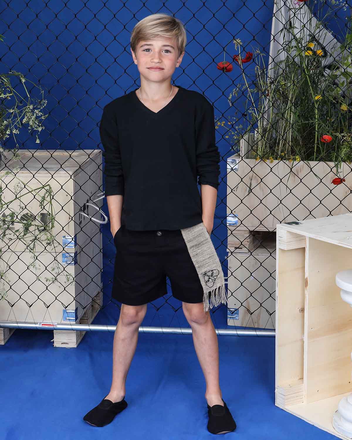 Black Shorts with Hemp Sash – view 3 – Infantium Victoria