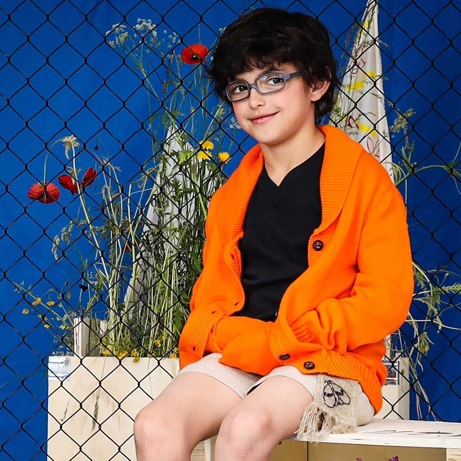 Kids' Linen Shorts with Hemp Sash – view 3 – Infantium Victoria