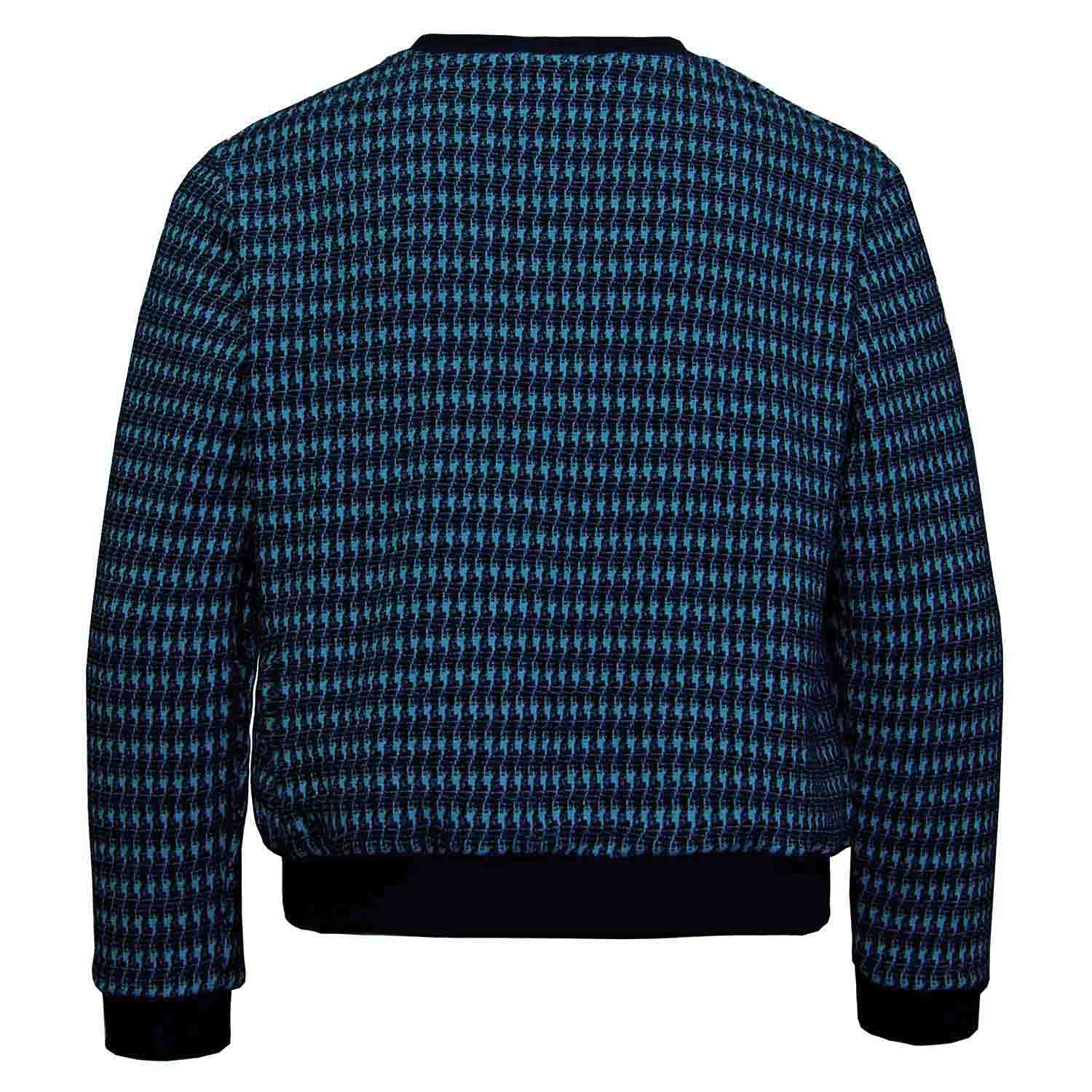 Pied-de-poule Black and Blue Cotton Sweatshirt – view 4 – Infantium Victoria