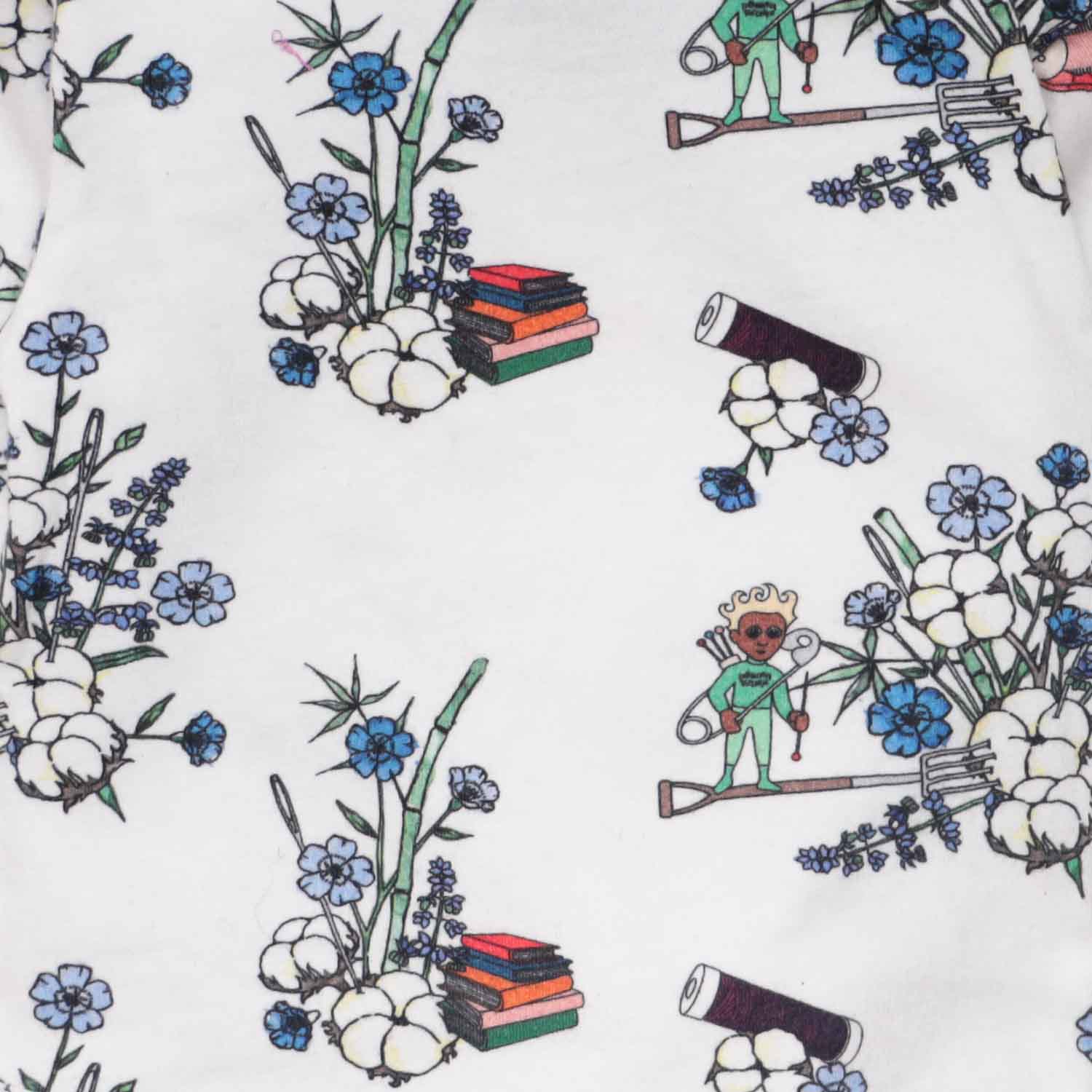 Girls Off-White Dress with Floral Print – view 3 – Infantium Victoria
