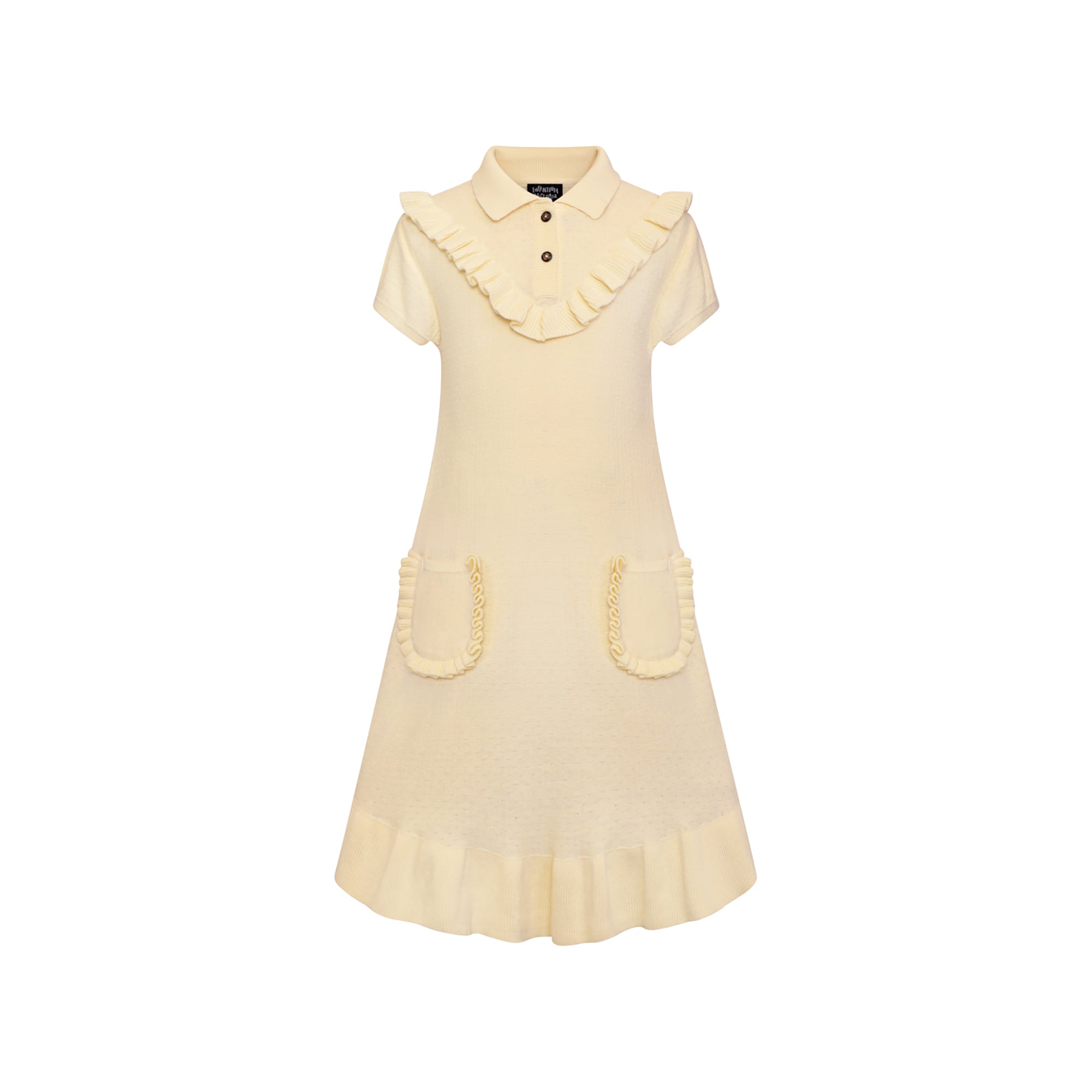Yellow Knit Midi Dress with Yoke – Infantium Victoria