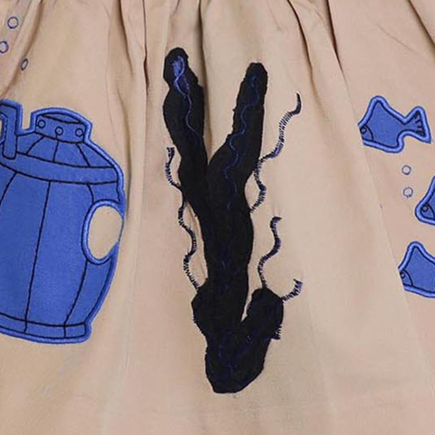 MAGIC MENDING PRELOVED Beige Cotton Skirt with Submarine, 4 years – view 3 – Infantium Victoria