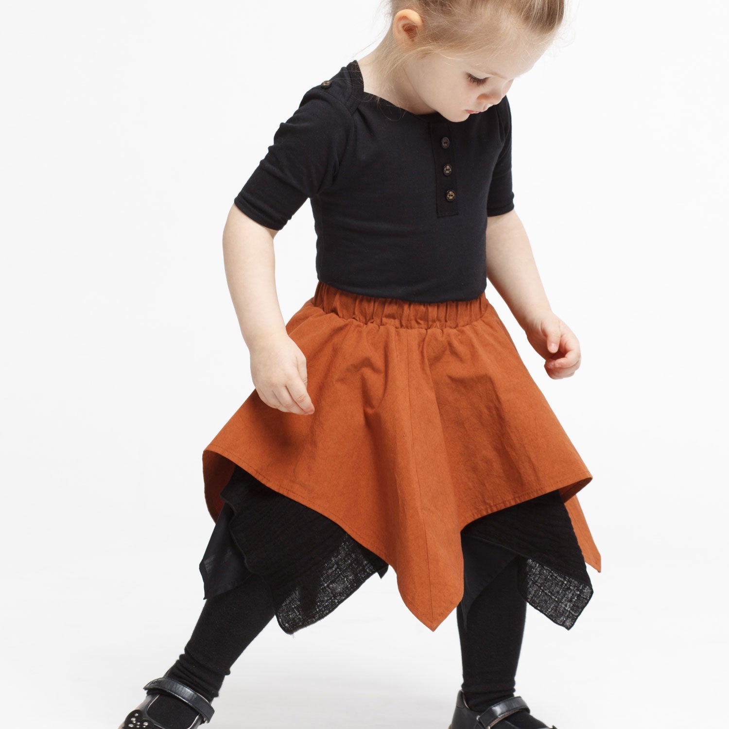 Baby Handkerchief Skirt in Copper – view 2 – Infantium Victoria