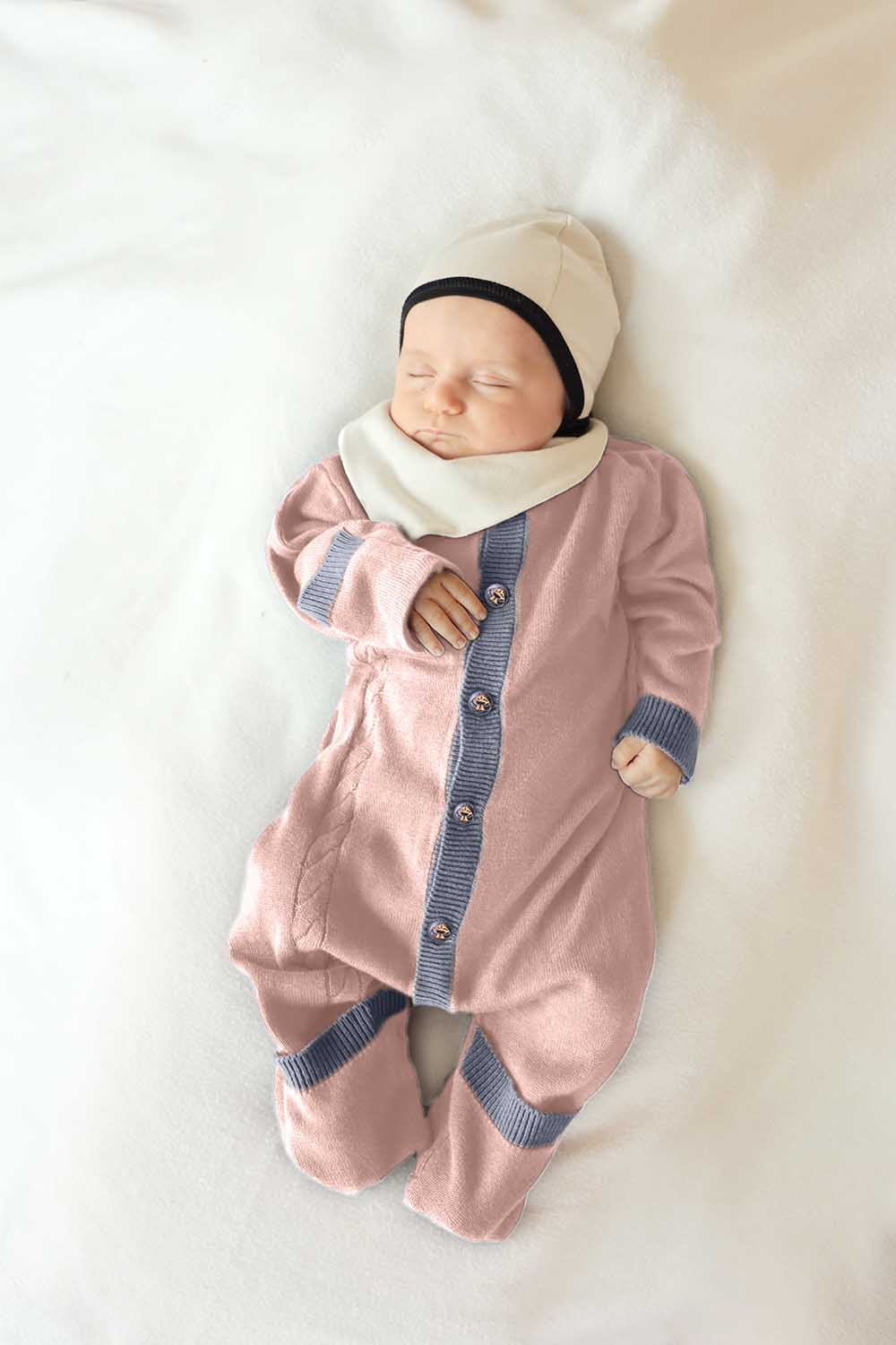 Organic Cotton Knitted Newborn Baby 3-pieces Set – view 12 – Infantium Victoria