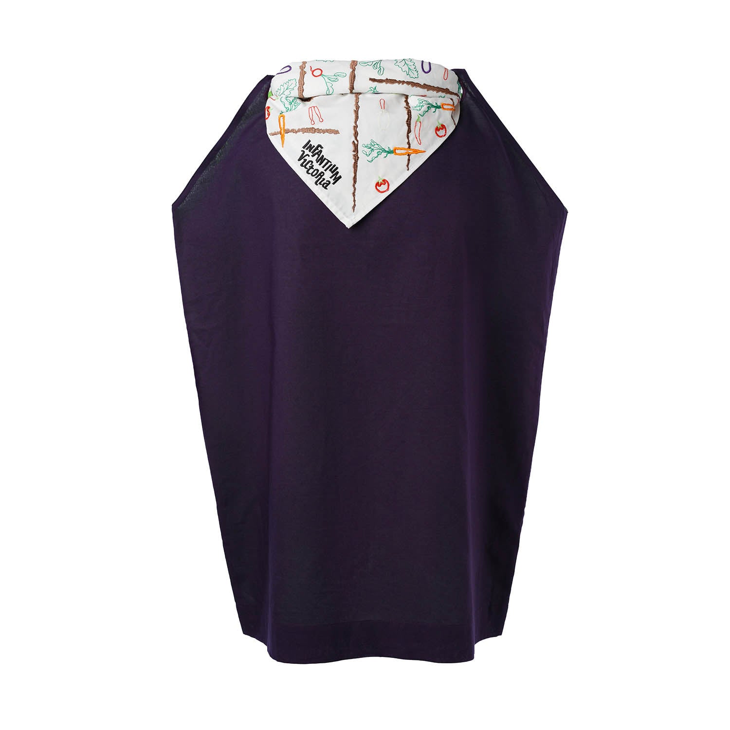 Purple Dress with Embroidered Scarf and Wooden Charm – view 2 – Infantium Victoria