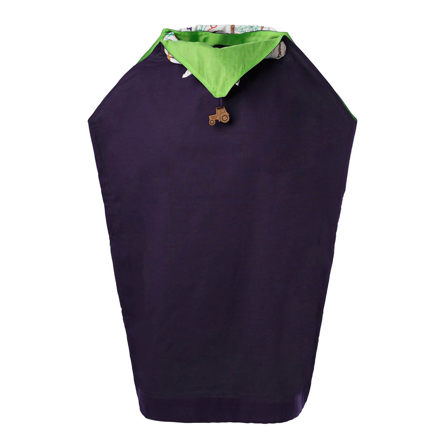 Purple Dress with Embroidered Scarf and Wooden Charm – Infantium Victoria
