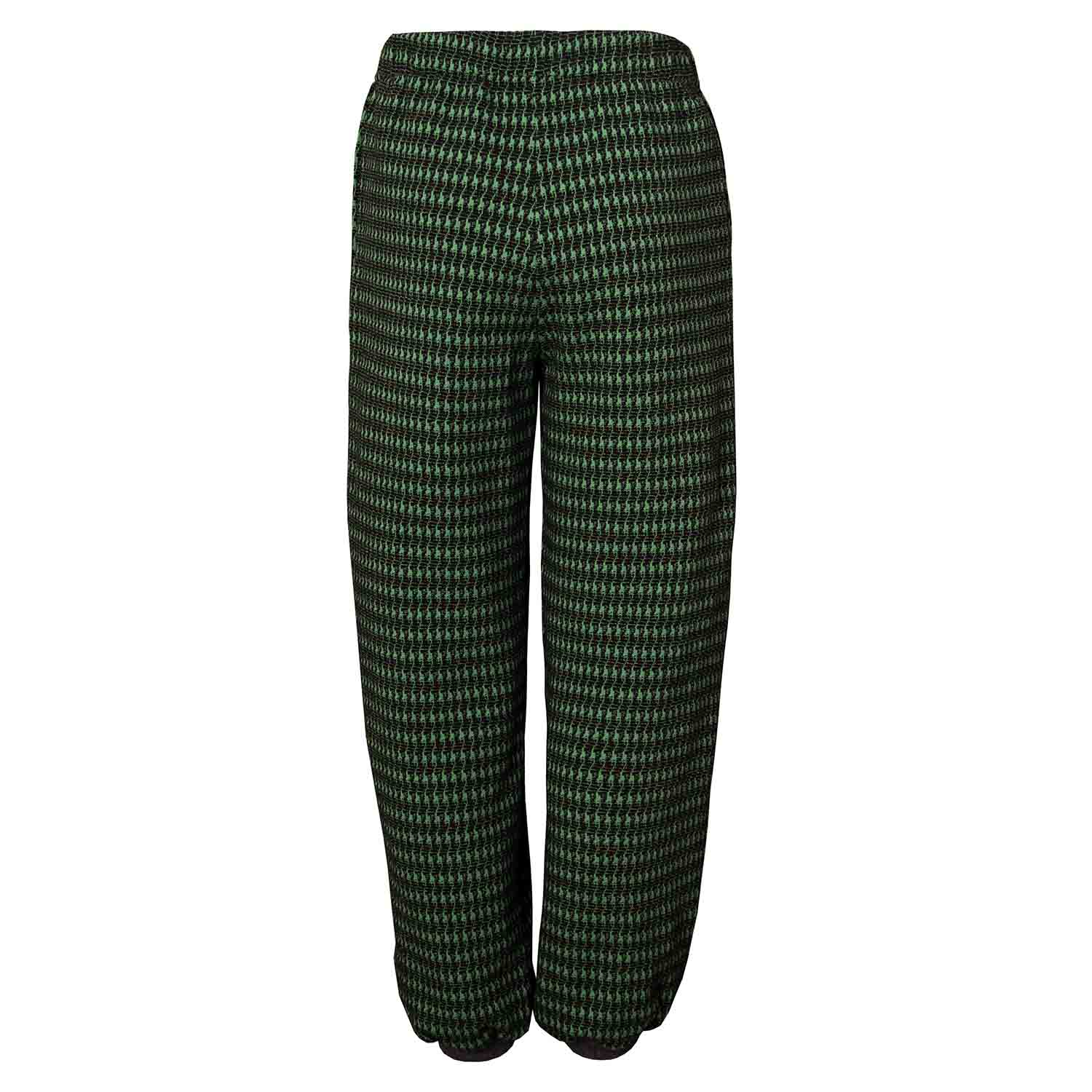 Black and Green pied de poule Kids Pants with Knee Patches – view 4 – Infantium Victoria