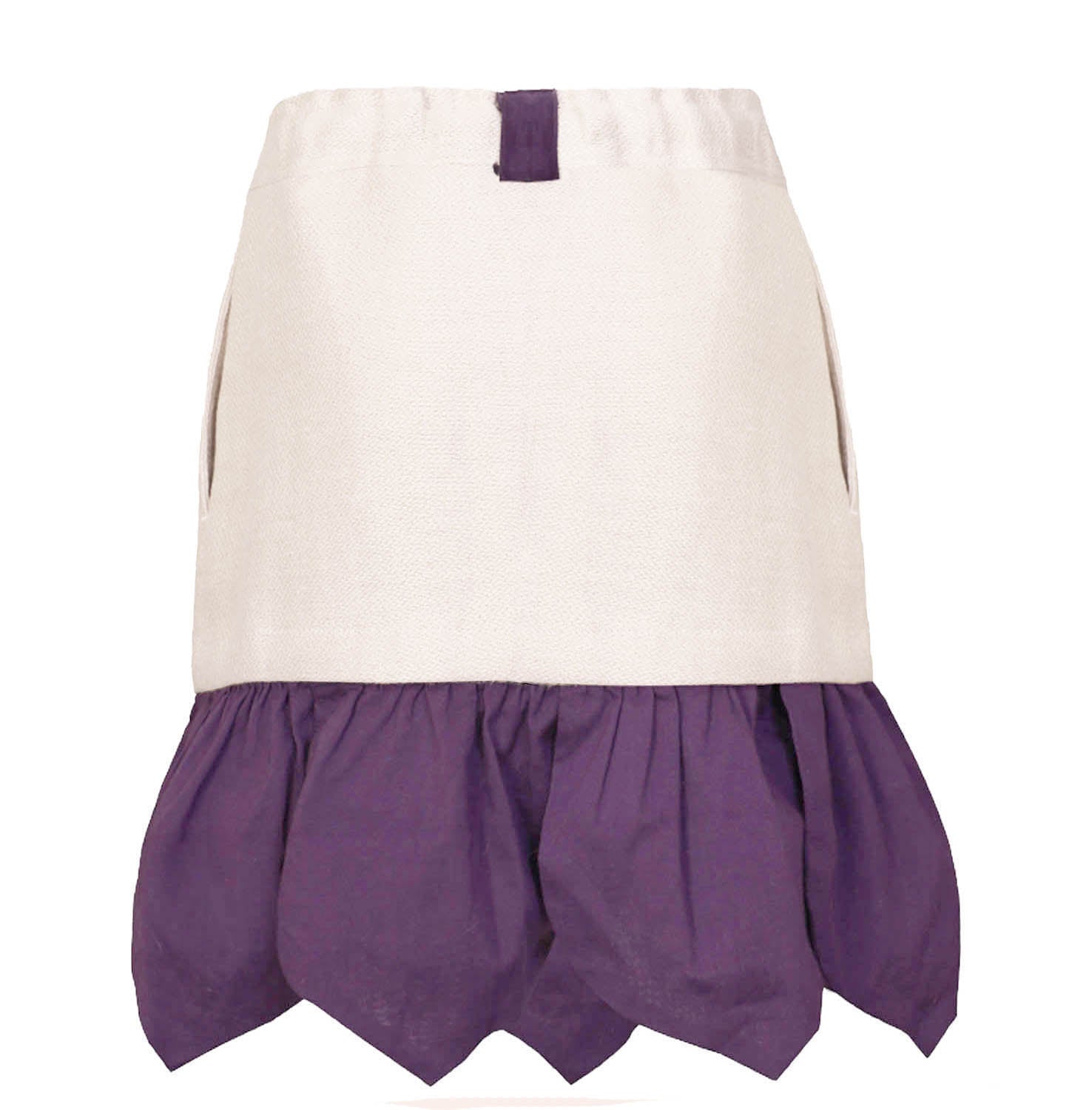 Girls Beige Mini Skirt with Purple Flower Petals – view 3 – Infantium Victoria