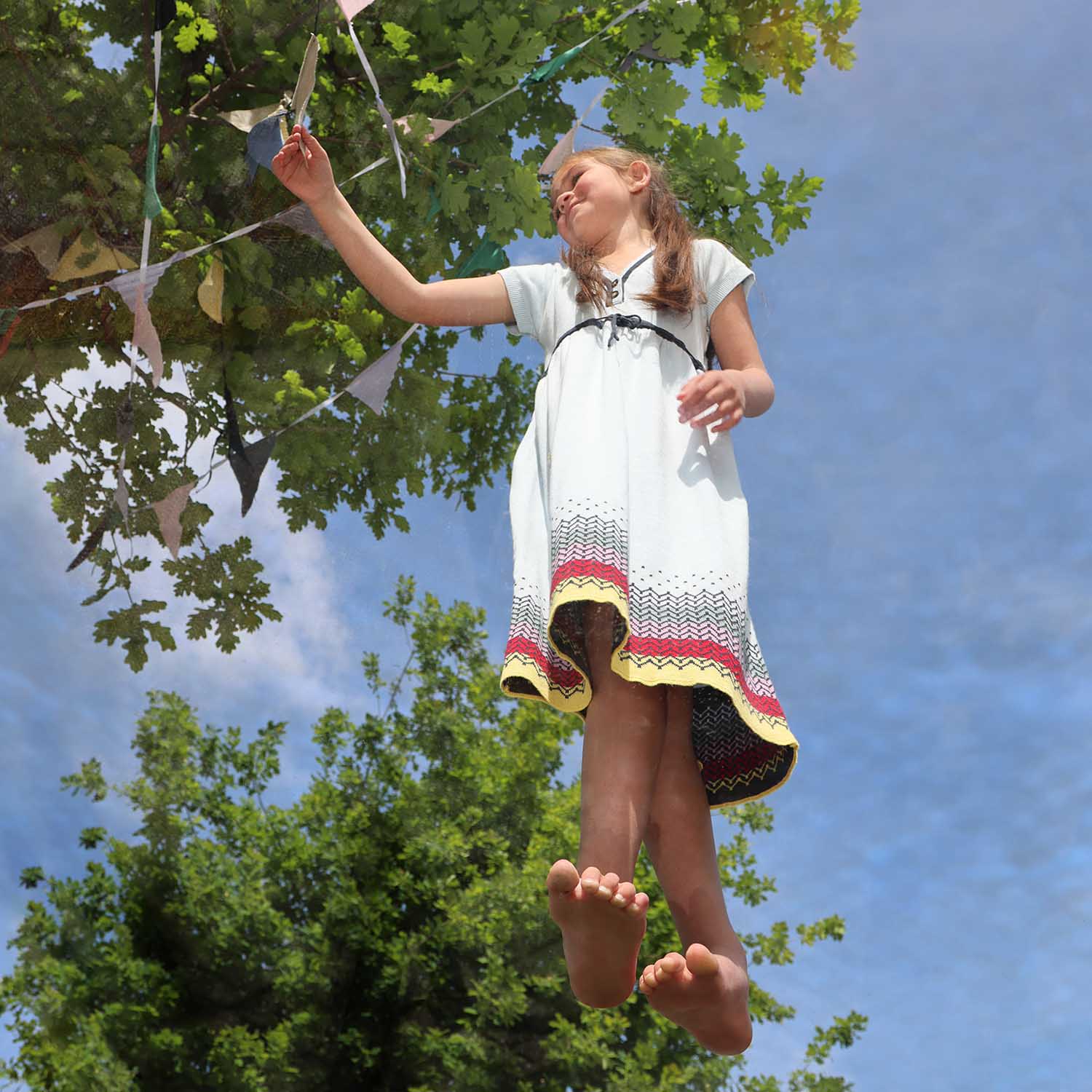 Blue Knitted Spring Dress for Girls – view 3 – Infantium Victoria