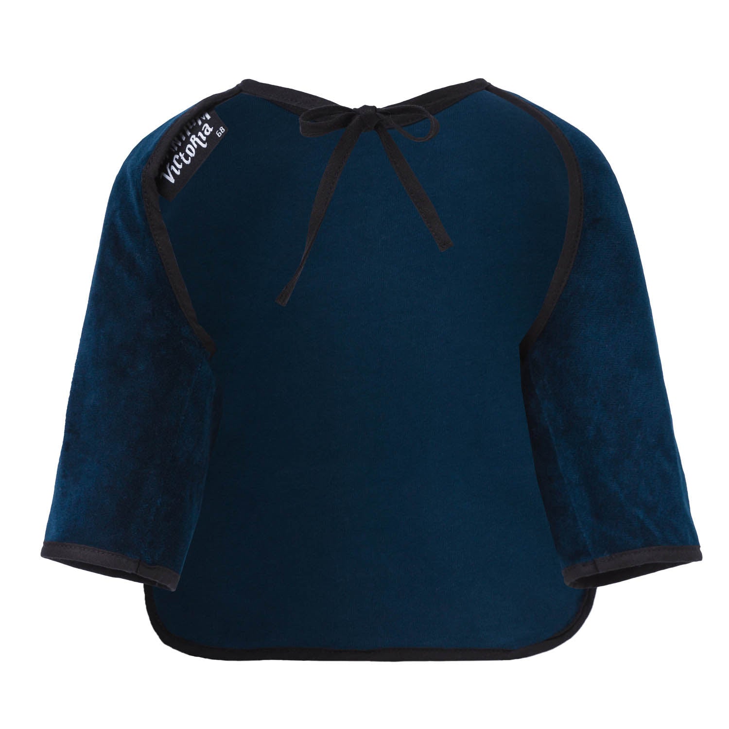 Blue Velvet Bib with Sleeves – view 3 – Infantium Victoria
