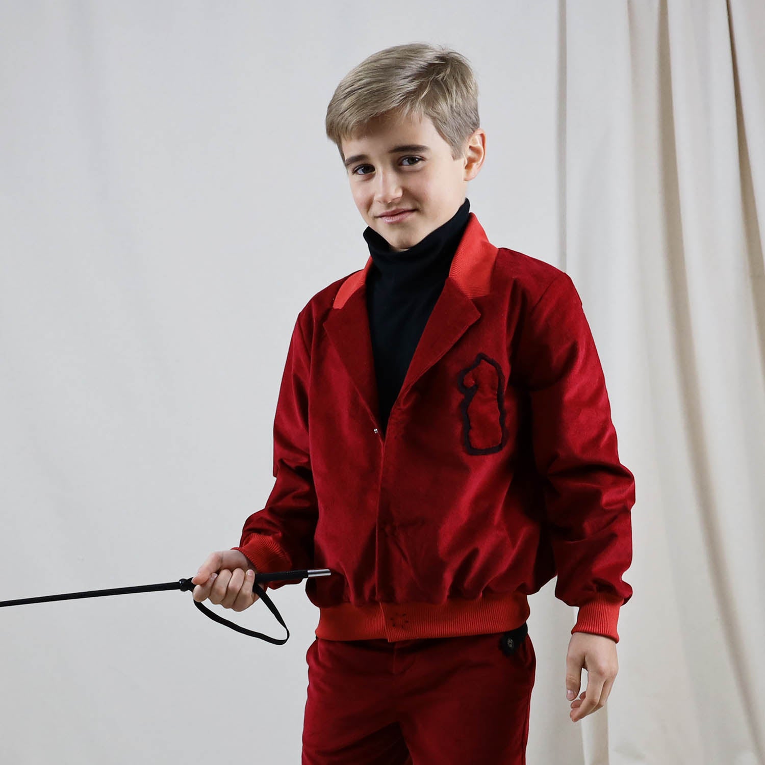 Red Velvet Blazer – view 2 – Infantium Victoria